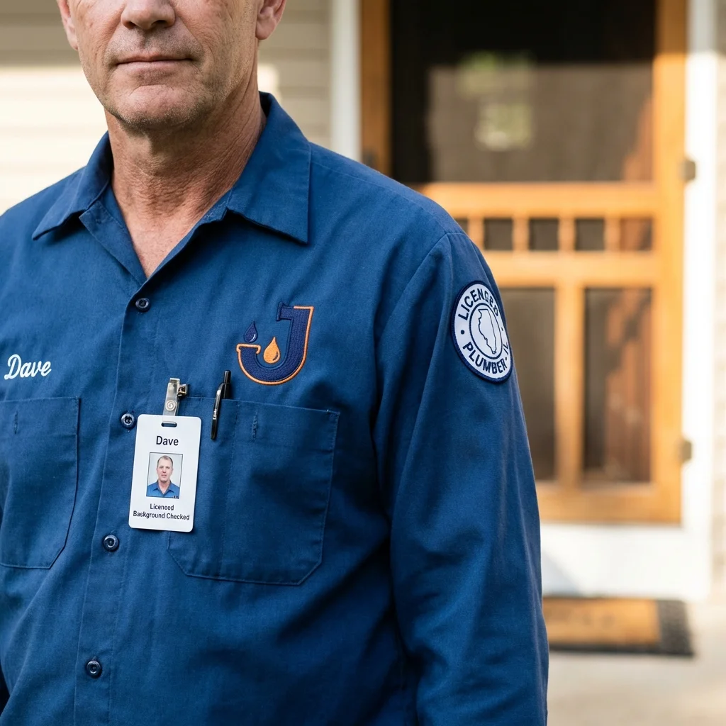 Licensed plumber showing ID badge in Buena Vista, GA