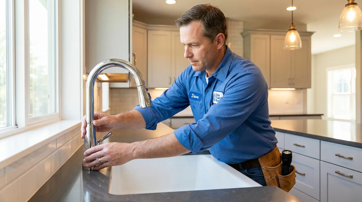 Kitchen faucet installation by Johns Plumbing LLC in Buena Vista